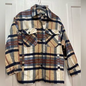 Zara plaid overshirt, Size M.